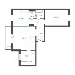 Продается 2-комн. квартира, 56,8 м²