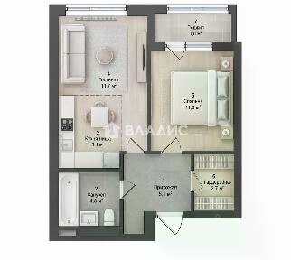 Продается 1-комн. квартира, 41,2 м²