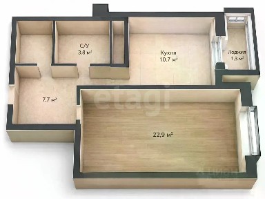 Продается 1-комн. квартира, 48 м²