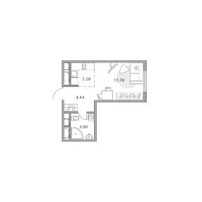 Продается студия, 21,59 м²