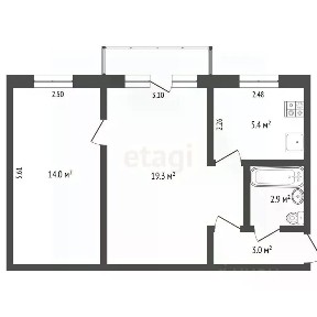 Продается 2-комн. квартира, 44,6 м²
