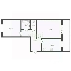 Продается 2-комн. квартира, 55,8 м²