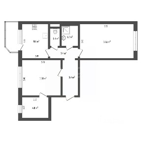 Продается 2-комн. квартира, 58,3 м²