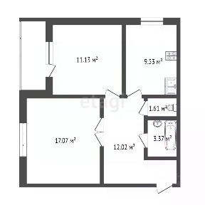 Продается 2-комн. квартира, 55,3 м²