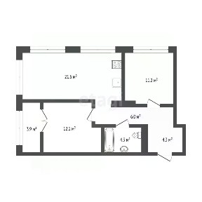 Продается 2-комн. квартира, 63,3 м²
