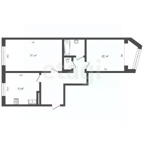 Продается 2-комн. квартира, 54,3 м²