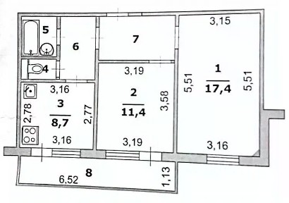 Продается 2-комн. квартира, 51,1 м²