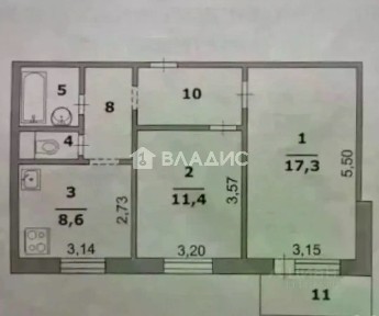 Продается 2-комн. квартира, 50,9 м²
