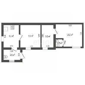 Продается 1/2 часть дома, 23,8 м²
