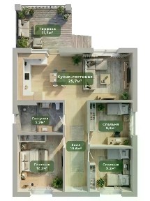 Продается 1-этажный дом, 75 м²