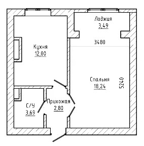 Продается 1-комн. квартира, 37,7 м²