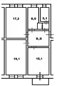 Продается 3-комн. квартира, 72 м²