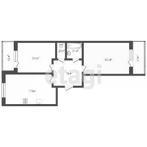 Продается 2-комн. квартира, 55,9 м²