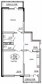 Продается 2-комн. квартира, 80,13 м²