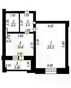 Продается 1-комн. квартира, 42,6 м²