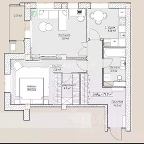 Продается 3-комн. квартира, 70,6 м²