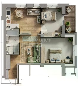 Продается квартира свободной планировки, 71,3 м²