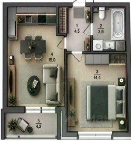 Продается 1-комн. квартира, 37,8 м²