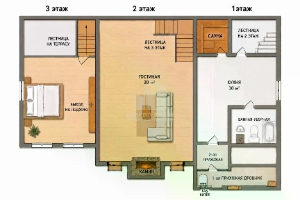 Продается 3-этажный дом, 110 м²