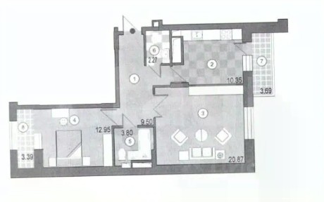 Продается 2-комн. квартира, 63,7 м²