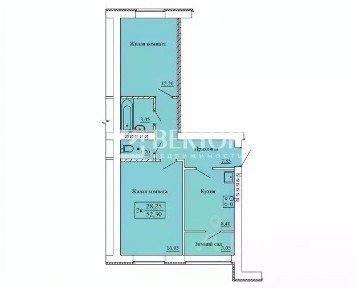 Продается 2-комн. квартира, 52,4 м²