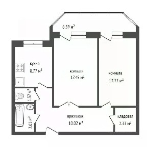 Продается 2-комн. квартира, 58 м²