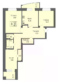 Продается 3-комн. квартира, 103 м²