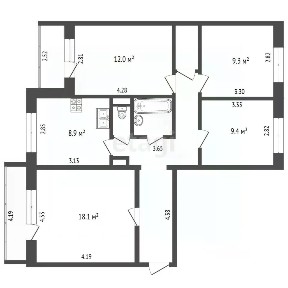 Продается 4-комн. квартира, 76,5 м²