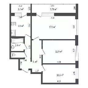 Продается 3-комн. квартира, 60 м²