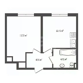 Продаются 1-комн. апартаменты, 36,8 м²