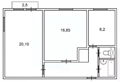 Продается 2-комн. квартира, 58,1 м²
