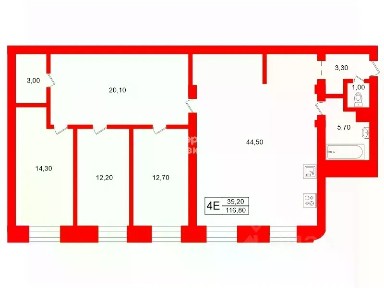 Продается 3-комн. квартира, 116,8 м²