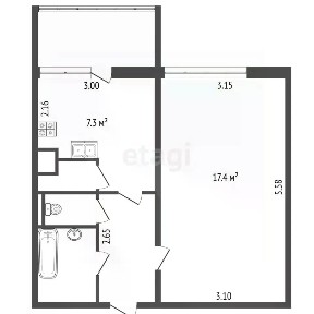 Продается 1-комн. квартира, 33,5 м²