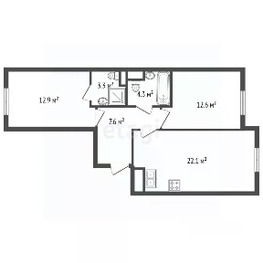 Продается 2-комн. квартира, 62,8 м²