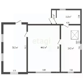 Продается 1-этажный дом, 69,1 м²