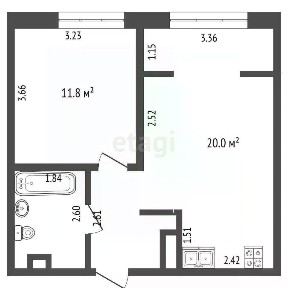 Продается 1-комн. квартира, 39,8 м²