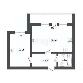 Продается 1-комн. квартира, 48,6 м²
