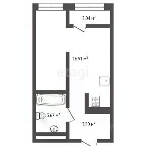 Продается студия, 24,5 м²