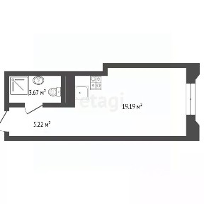 Продается студия, 28,3 м²