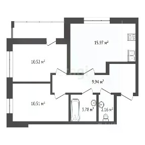 Продается 2-комн. квартира, 52,9 м²