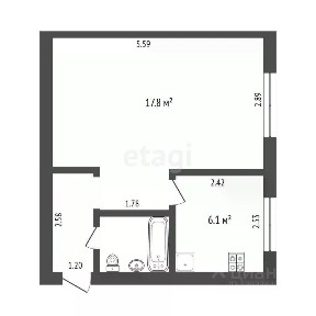 Продается 1-комн. квартира, 29,9 м²