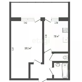 Продается 1-комн. квартира, 35 м²