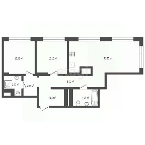 Продается 2-комн. квартира, 65,36 м²