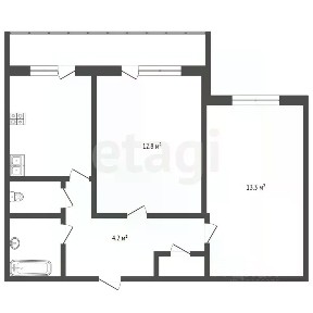 Продается 2-комн. квартира, 46,3 м²