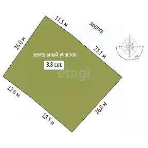 Продается участок, 8,85 сот.