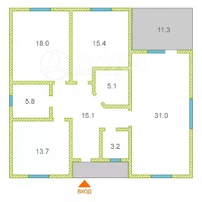 Продается 1-этажный коттедж, 120 м²