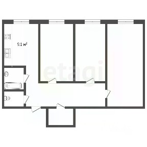 Продается 3-комн. квартира, 72,6 м²