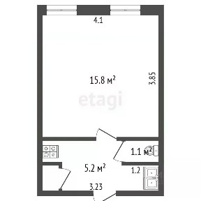 Продается студия, 22,5 м²