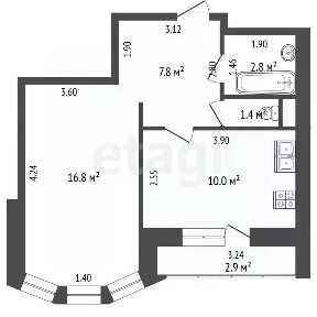 Продается 1-комн. квартира, 38,3 м²