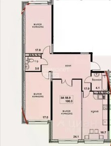 Продается 3-комн. квартира, 100,3 м²